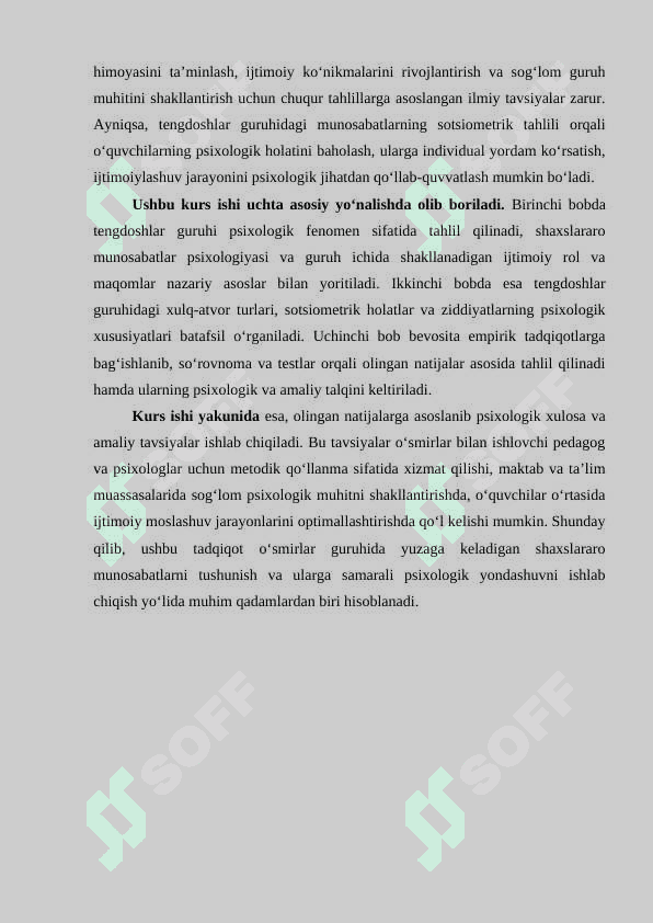 Tengdoshlar guruhida shaxslararo oʻzaro munosabatlarning xususiyatlarini oʻrganish 4