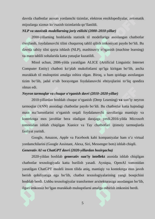 Chatbot integratsiyalangan vebplatforma yaratish individual loyiha 5