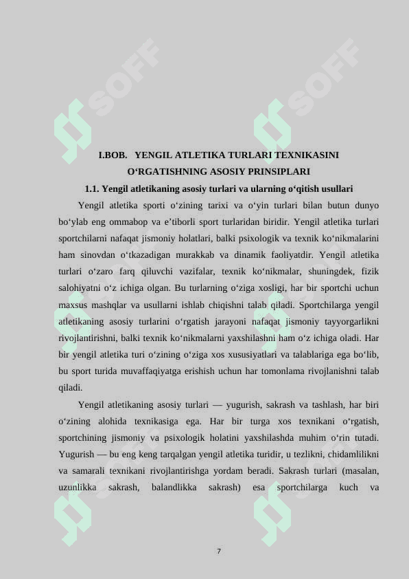 Yengil atletika turlari texnikasini o‘rgatish 7