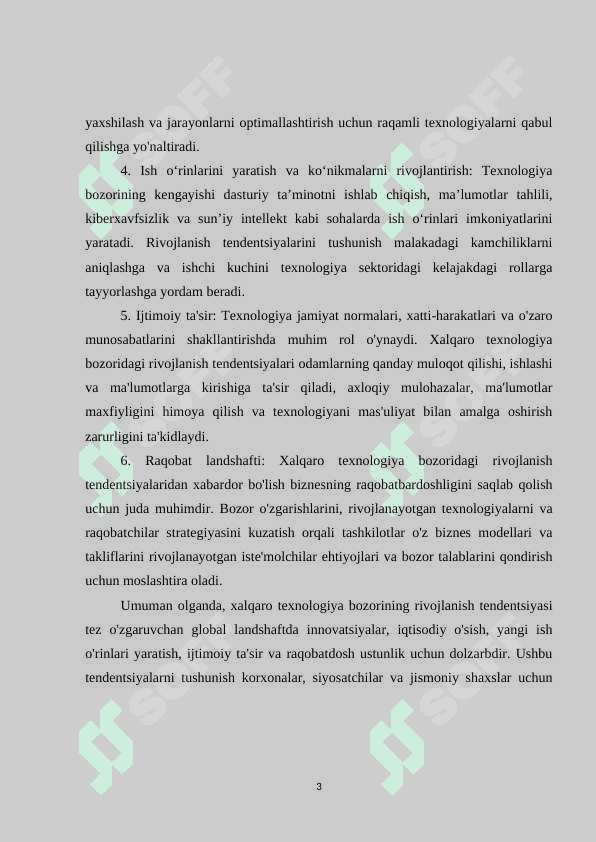 Xalqaro texnologiya bozorining rivojlanish tendensiyasi 3