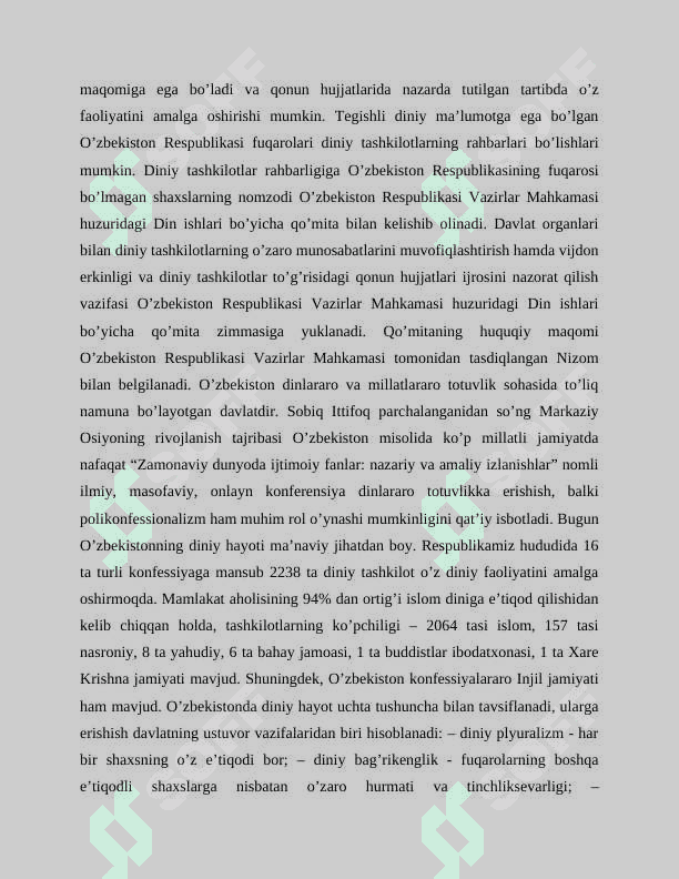 Vijdon va e’tiqod erkinligi 5
