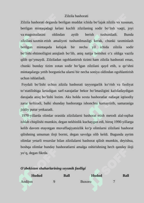 Zilzila va unga harakatlanish qoidalari 2