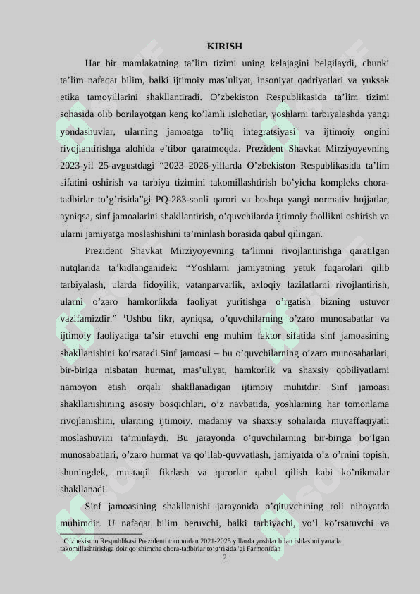 Sinf jamoasini shakllantirishning asosiy bosqichlari 2