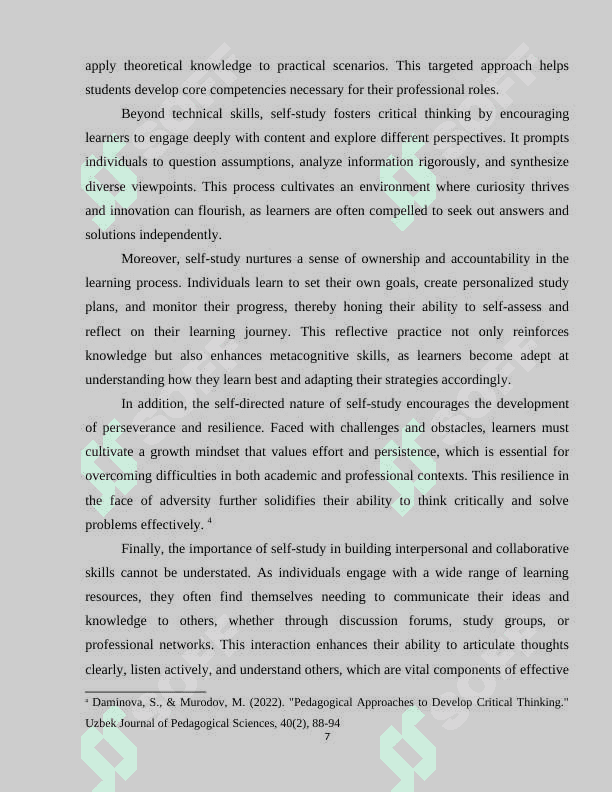 ORGANIZING INDEPENDENT WORKS IN PROFESSIONAL COLLEGES 7