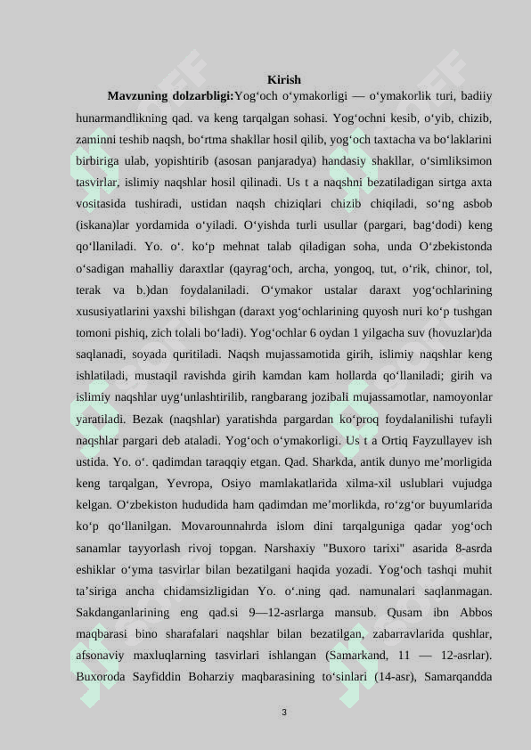 Yog'och o'ymakorlik ustalari 3
