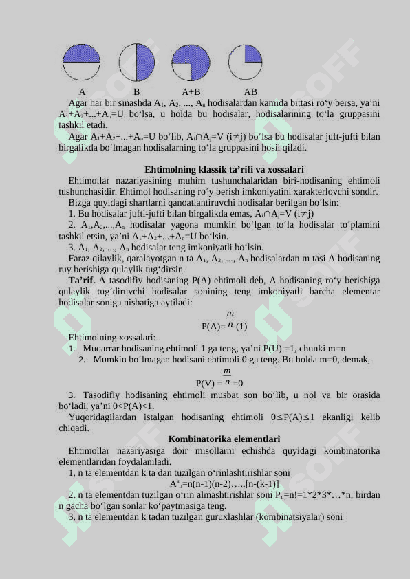 Tasodifiy hodisa va uning ehtimoliga doir misollar yechish 2