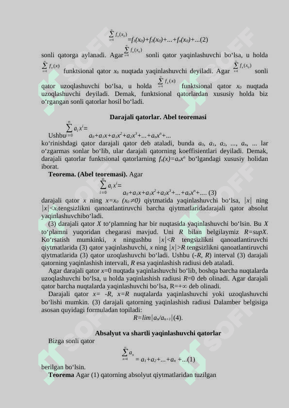 Sonli va funksional qatorlarga doir misollar yechish 3