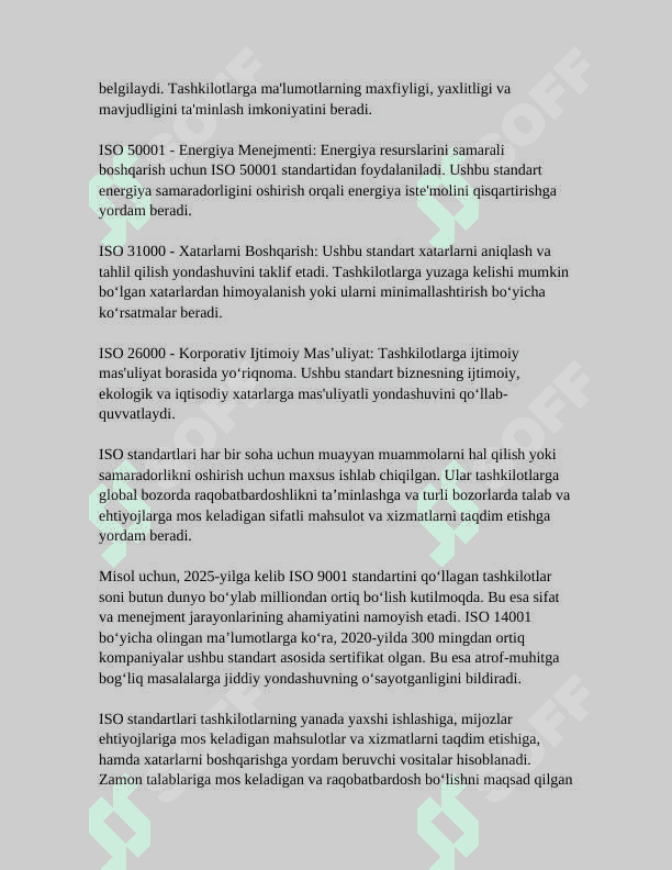 XALQARO STANDARTLASHTIRISH VA METROLOGIYA TIZIMLARI 6