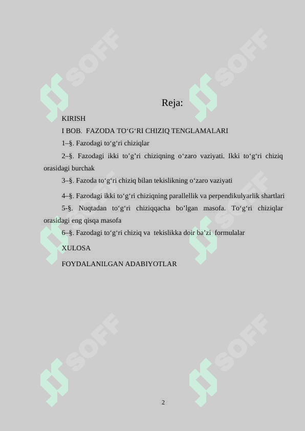 “To‘g‘ri chiziqda tekislikda va fazoda koordinatalar sistemasi” 2