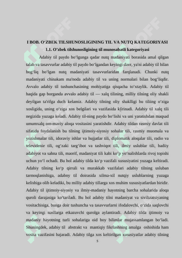 Oʻzbek tilshunosligida grammatik kategoriya tushunchasi talqini 5