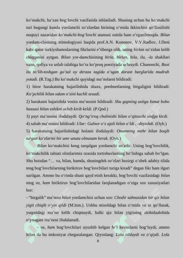 Yordamchi so‘zlarning pragmatik vazifasi 8