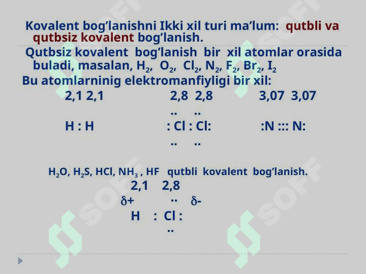 Kimyoviy bog’lanish va molekula tuzilishi. Valent bog‘lanishlar usuli. Molekular orbitallar (MO)usuli 4