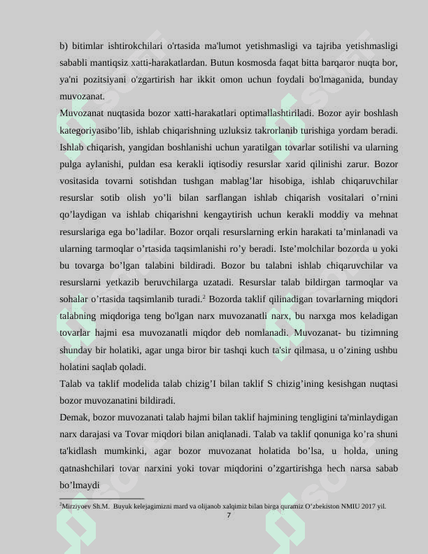 BOZOR MUVOZANATI VA UNING TURLARI 7