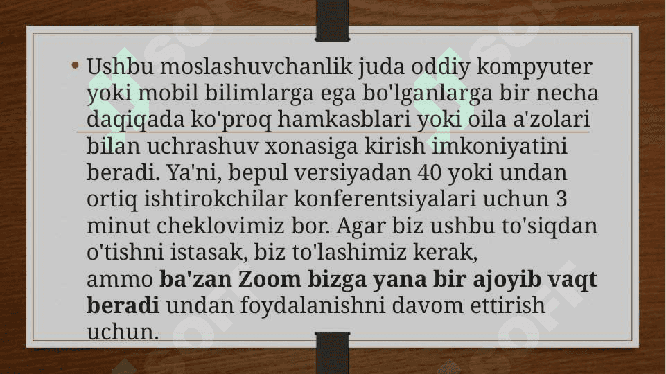 ZOOM platformasida konferentsiya yaratish va unga foydalanuvchilarni ulash va boshqarish. 4
