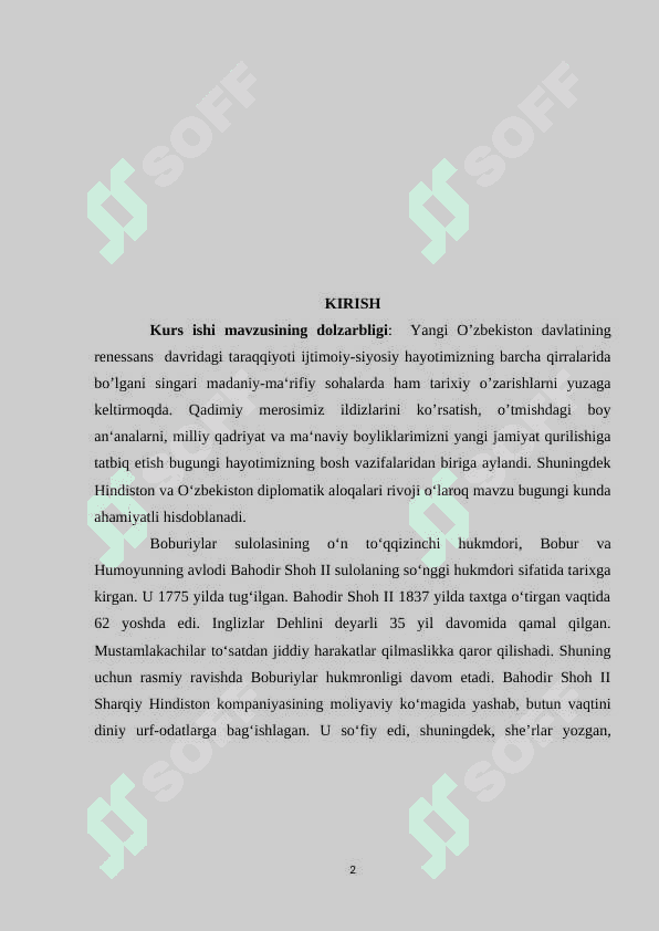 Hindistondagi ijtimoiy-iqtisodiy va siyosiy vaziyat boburiylar davlatining inqirozi 2