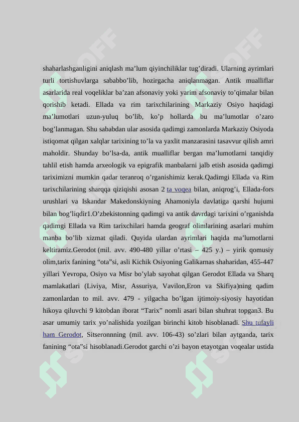 Geradotning “Tarix” asaridagi tarixiy geografik malumotlarning ahamiyati 7