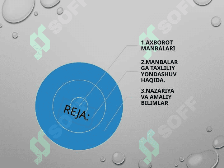 AXBOROTLI MANBALARGA TAXLILIY YONDASHUV, NAZARIYA VA AMALIYOT 2