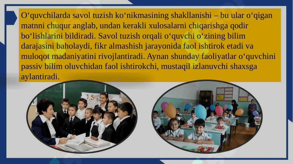 4-sinf ona tili darslarida o'quvchilarni savol va topshiriqlarni tuzishga o'rgatish 7