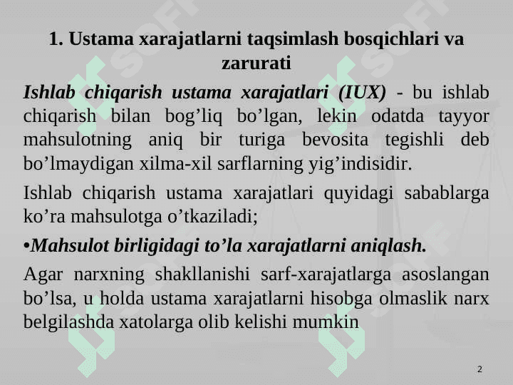 USTAMA XARAJATLAR HISOBI 2