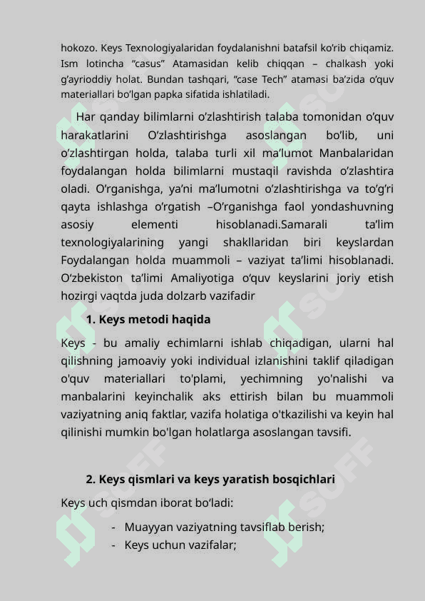 Keys metodini kelib chiqish klassifikatsiyasi 2