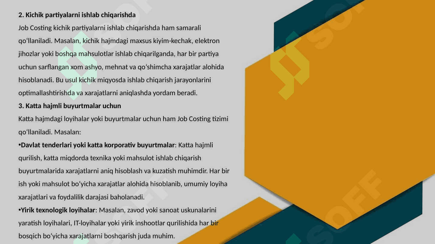 ISH BO‘YICHA, PARTIYALAR BO‘YICHA VA XIZMAT KO‘RSATISH BO‘YICHA HARAJATLARNI HISOBLASH 6