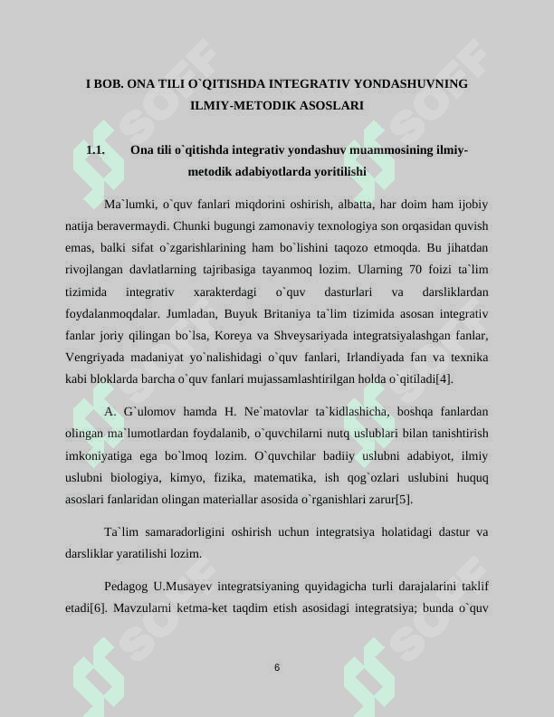 Ona tili o`qitishda integrativ yondashuvning ilmiy-metodik asoslari 6
