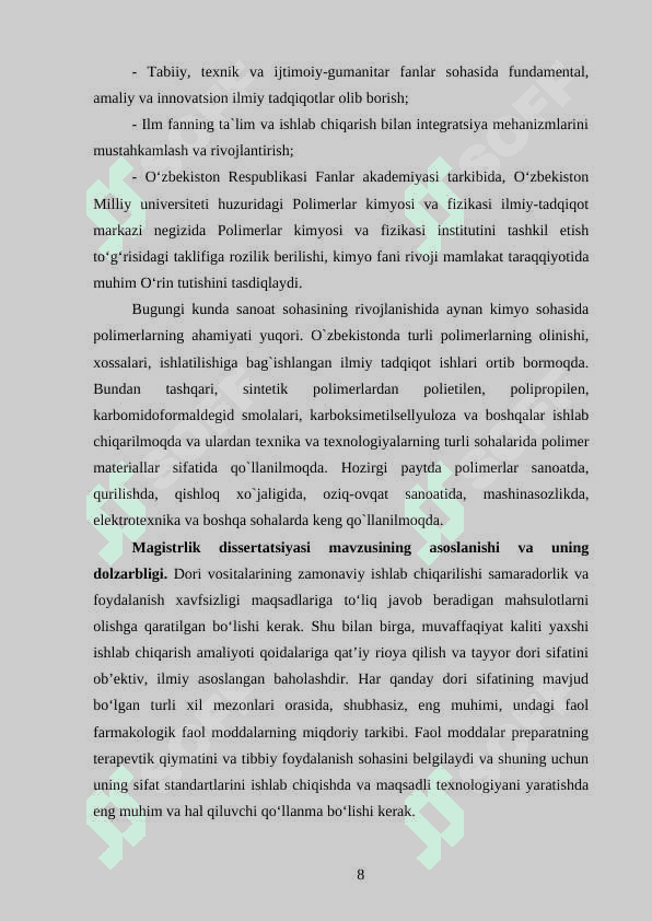 Makajo’xori popugining kimyoviy tarkibini o’rganish disertatsiya 8