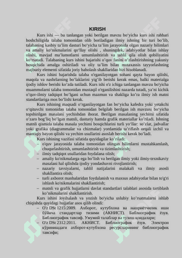 KURS ISHLARINI TAYYORLASH BO’YICHA USLUBIY KO’RSATMALAR 4