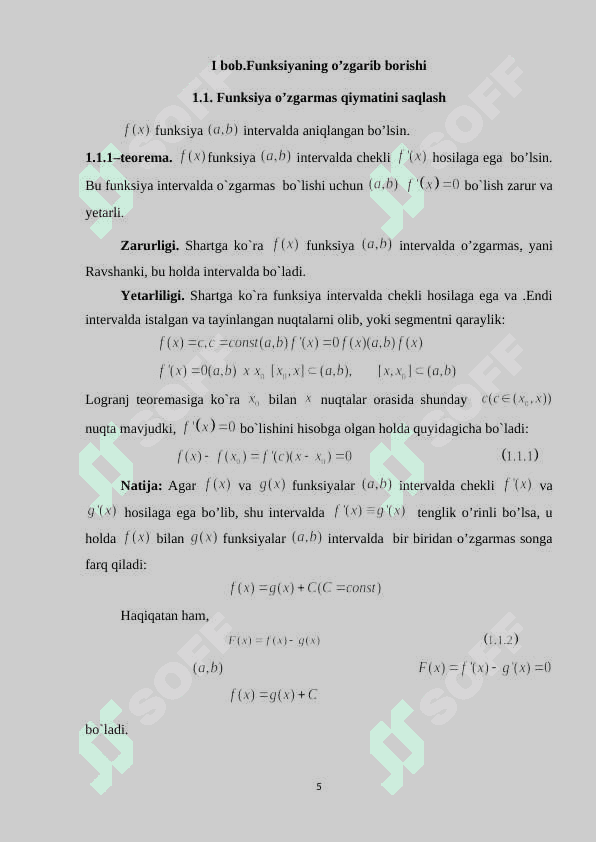 Differensial hisobning ba’zi bir tadbiqlari  kurs ishi 5