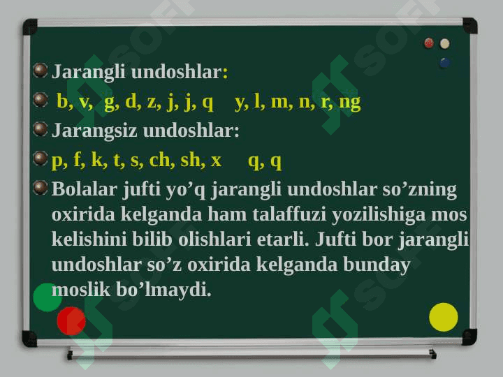 Fonetika. Unli va undosh tovushlar tasnifi 5