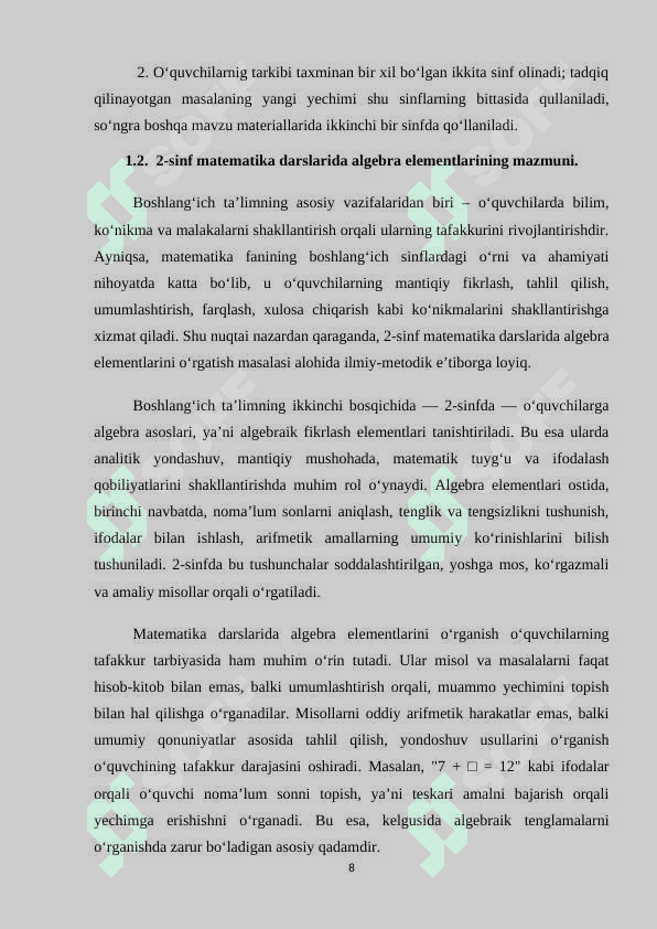 2  sinfda algebra elementlarini o‘rgatish metodikasi 8