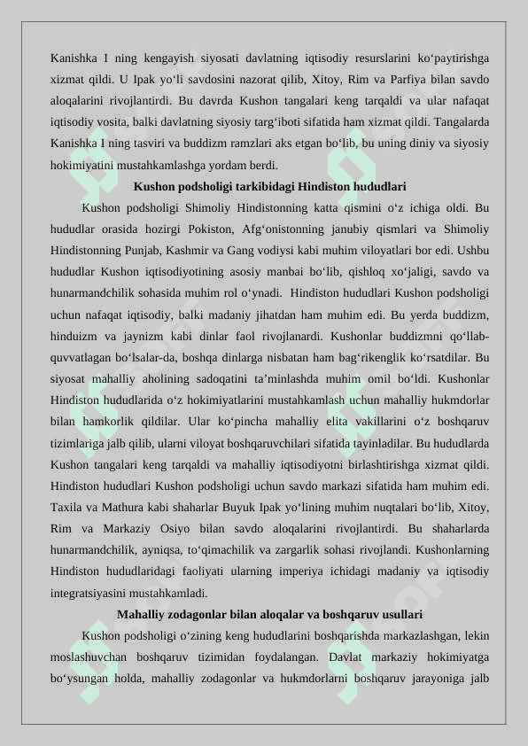 Kushon podsholigi davrida Hindiston 4