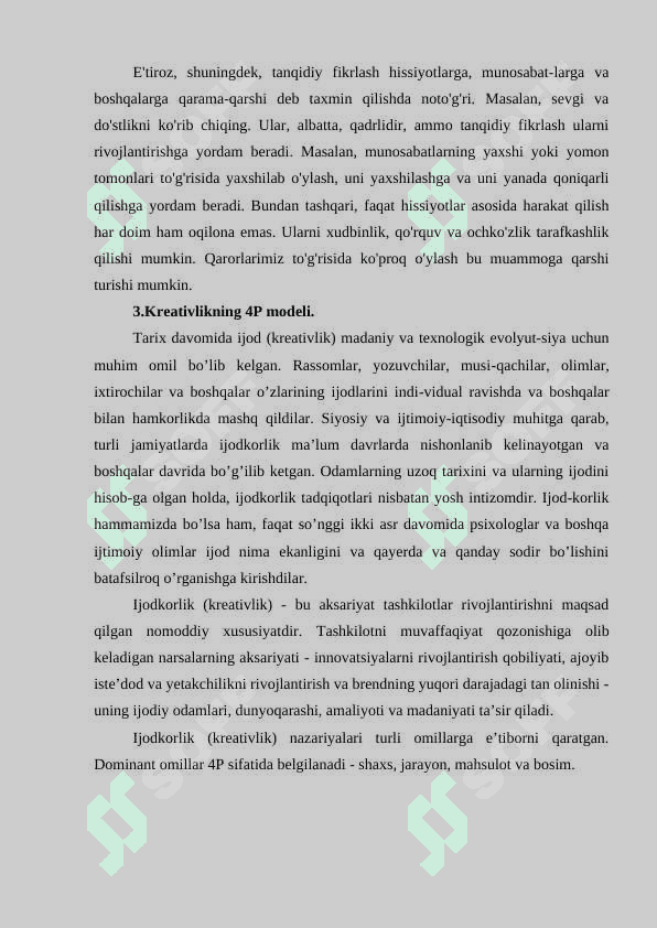 Kreativ fikrlash 4