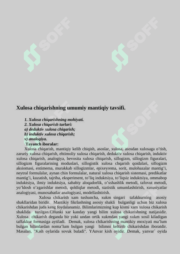 1.	Bilimlar taraqqiyotining mantiqiy shakllari. 7