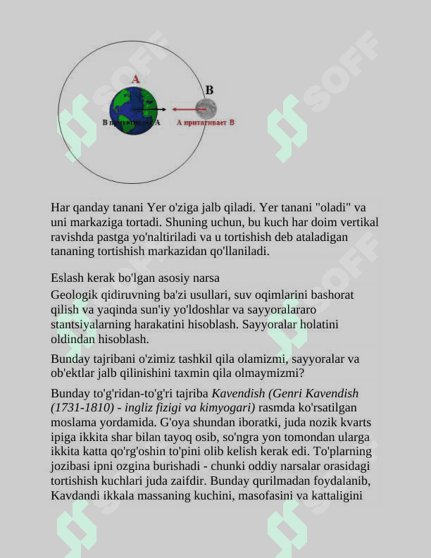 Yerning tortishish maydonida jismlarning harakati 6
