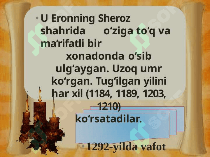 Sadiiy Sheroziy Guliston asari haqida 2