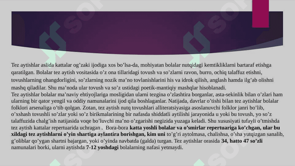 Tez aytishlarning janriy tasnifi 6