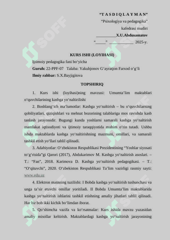 Umumta’lim maktablari o’quvchilarining kasbga yo’naltirilishi 2