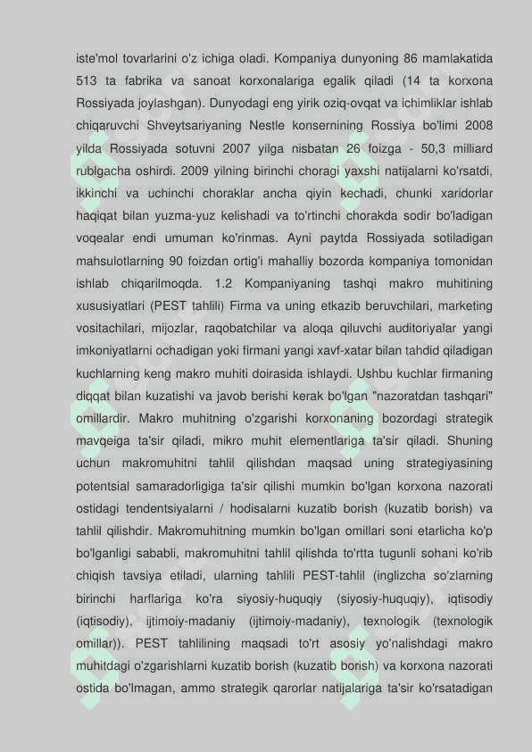 Nestle kompaniyasining marketing strategiyasi 2