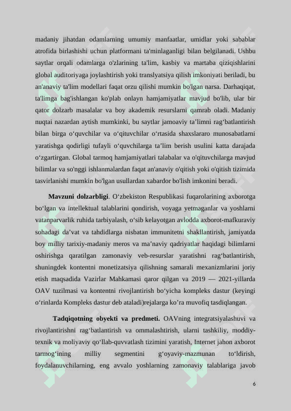 OAV LARNING DIFFERENSIALASHUVI VA INTEGRATSIYALASHUVI JARAYONLARI 6