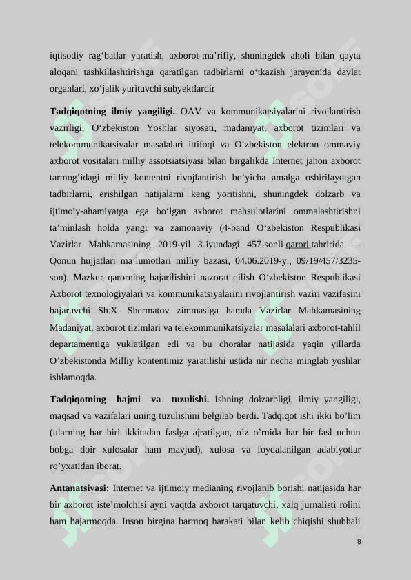 OAV LARNING DIFFERENSIALASHUVI VA INTEGRATSIYALASHUVI JARAYONLARI 8