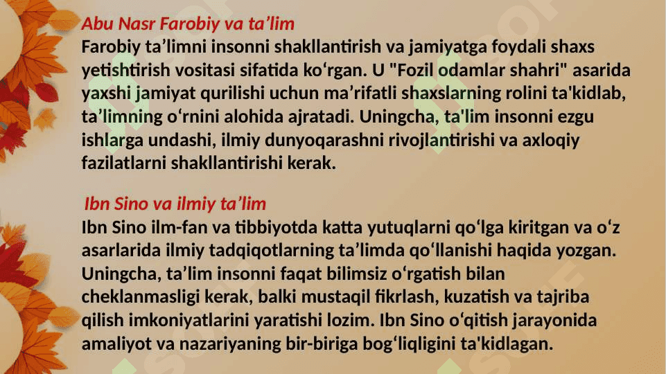 Sharq mutaffakirlari ta’lim metodlari haqida. 4