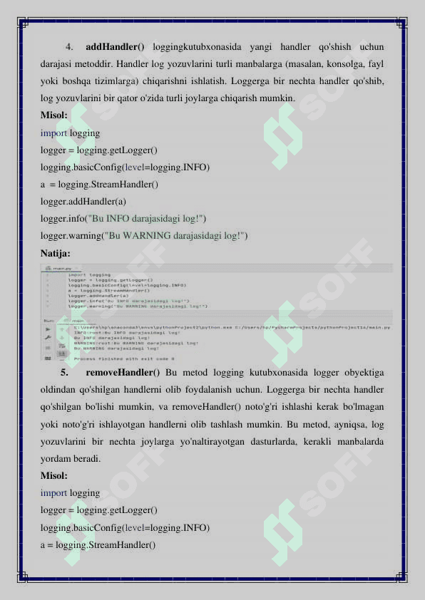 Pythonda logging kutubxonasi 8