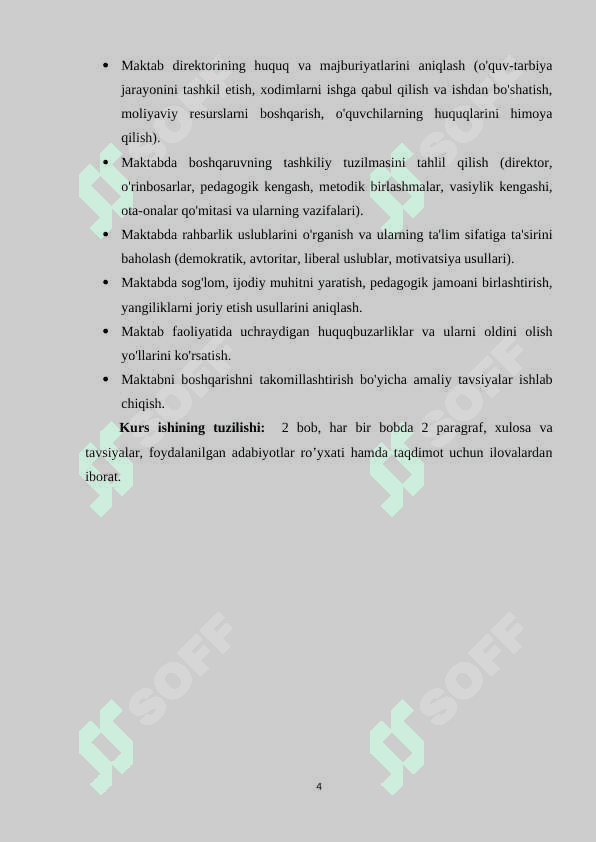 Maktabni boshqarish va unga rahbarlik qilishning qonun qoidalari 4
