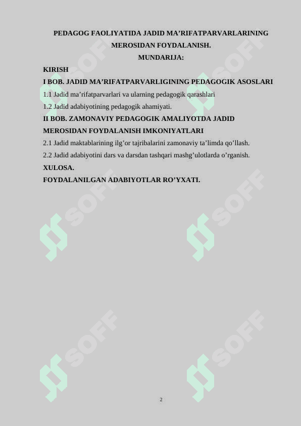 Pedagog faoliyatida jadid ma’rifatparvarlarining merosidan foydalanish 2
