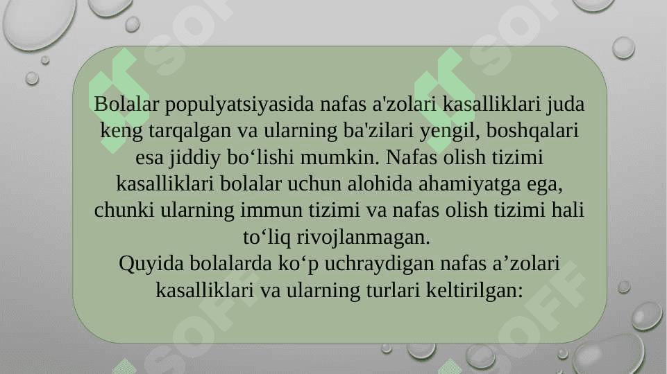 Shifoxonada uzoq muddat davolanayotgan bolalar tavsifi 6