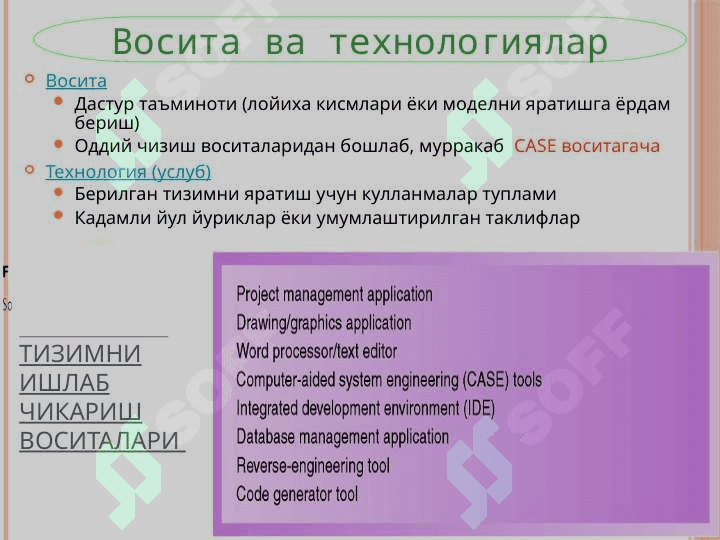Тизим ишлаб чикариш воситалари ва моделлаштириш 7