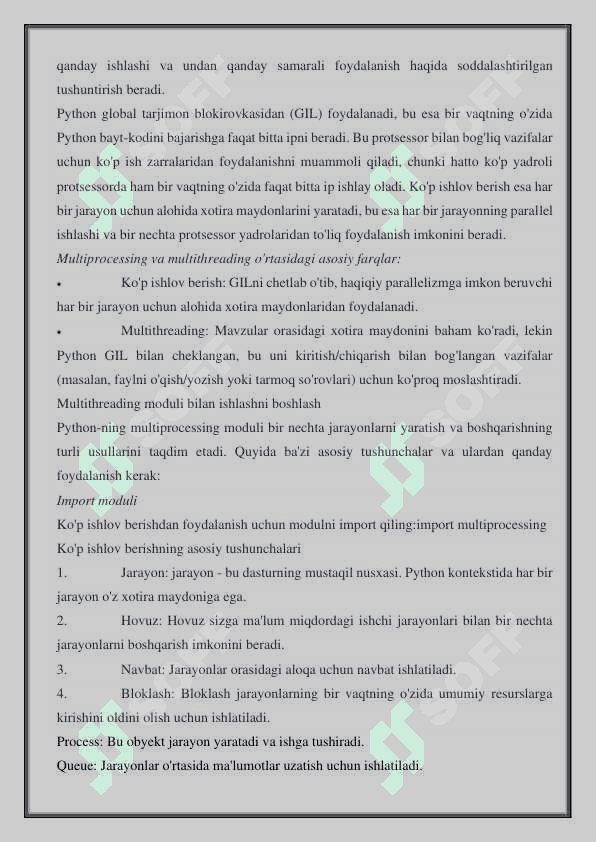 Pythonda multiprocessing bilan ishlash 2