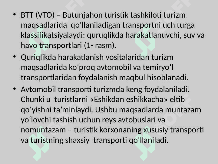 TURIZMDA TRANSPORT VOSITALARI 3