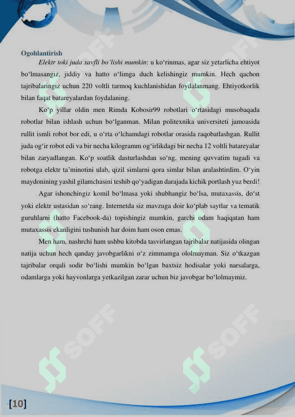 BOSHLANG‘ICHLAR UCHUN ELEKTRONIKA 8